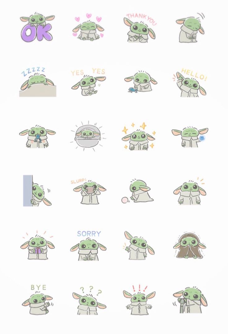 the baby yoda sticker sheet