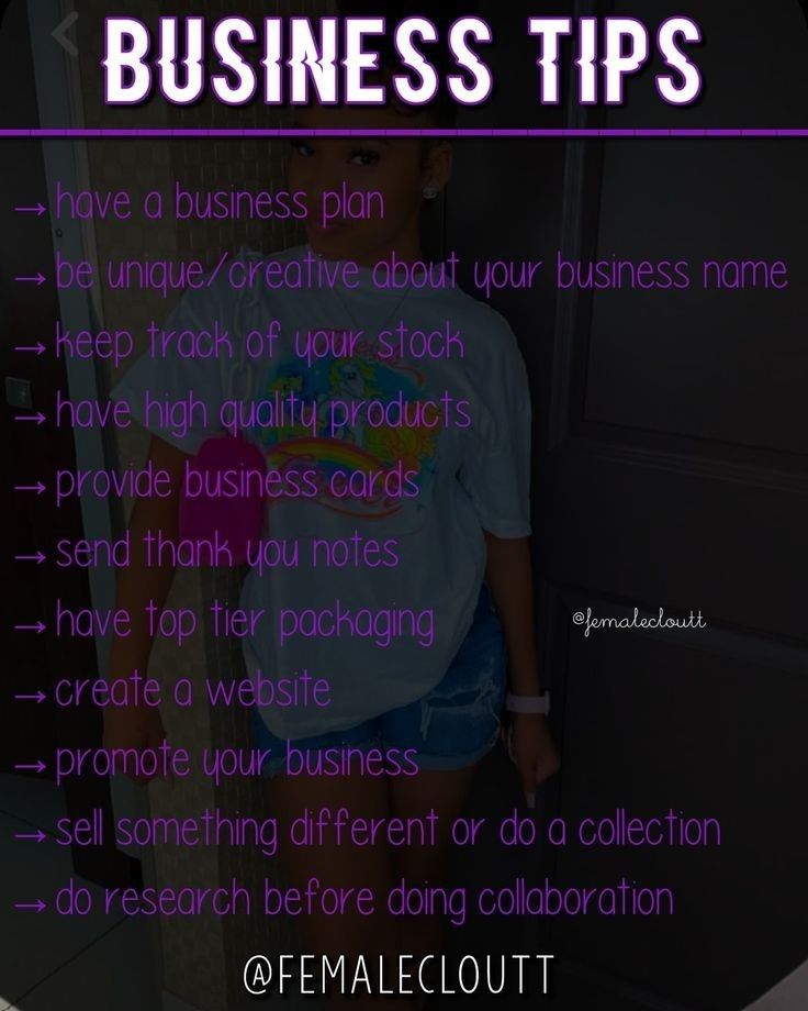 a woman standing in front of a door with her hand on her hip and the words, business tips