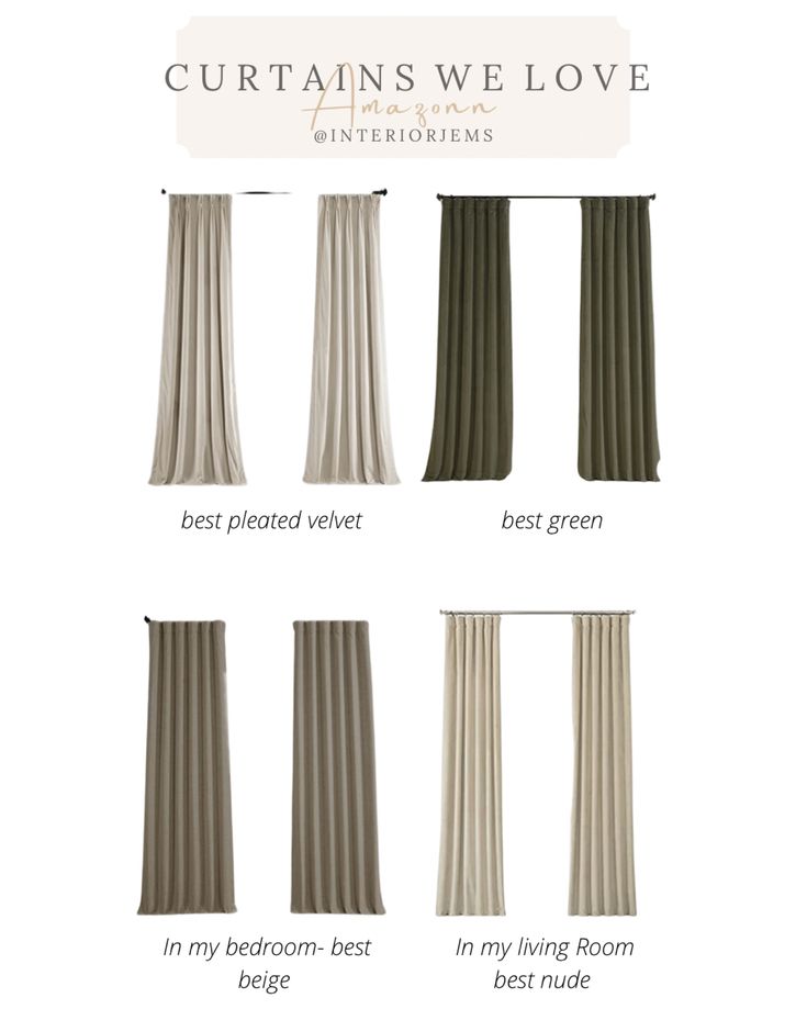 curtains with different colors and sizes are shown in this graphic diagram, which shows how to choose the right curtain for your room