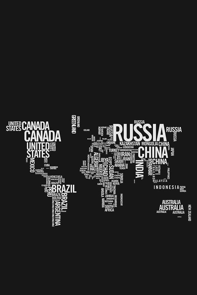 the word world map in white and black on a black background art print by michael taylor