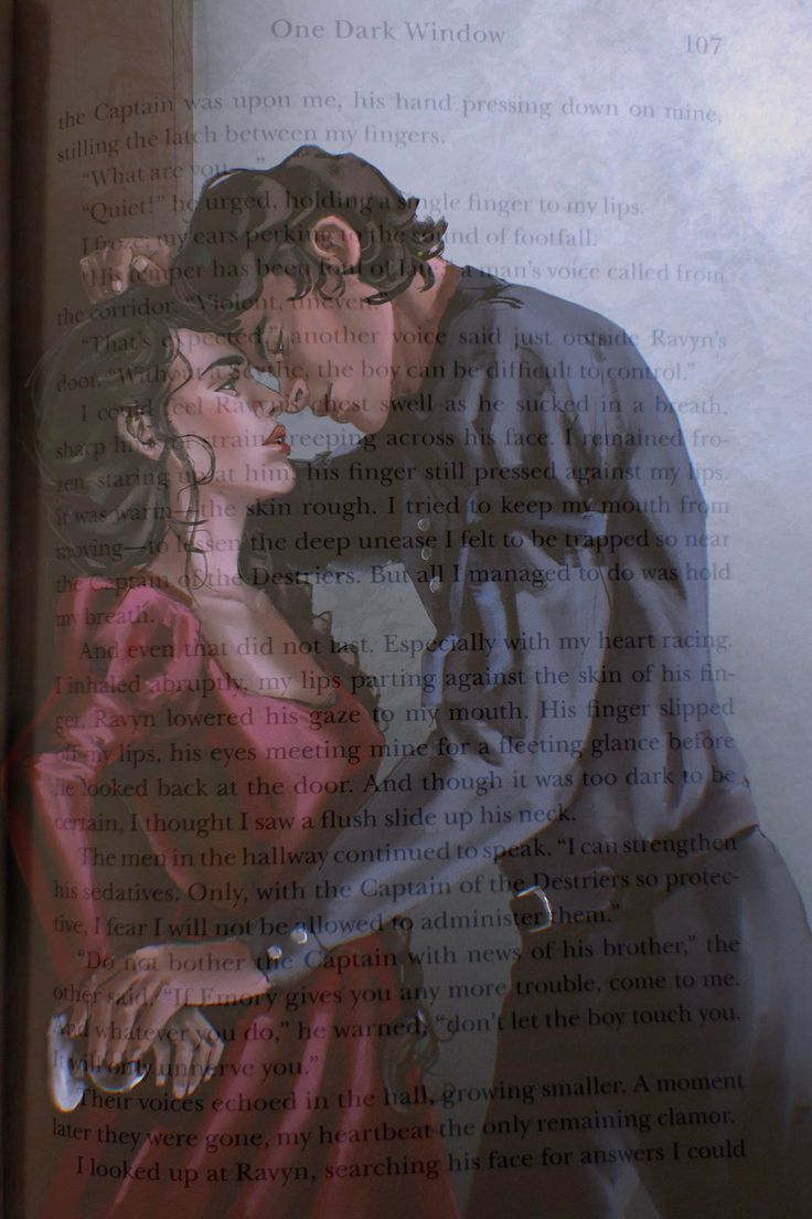 a painting of a man and woman kissing in front of a wall with words written on it