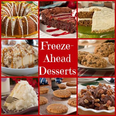 a collage of different desserts with the words freeze - ahead deserts