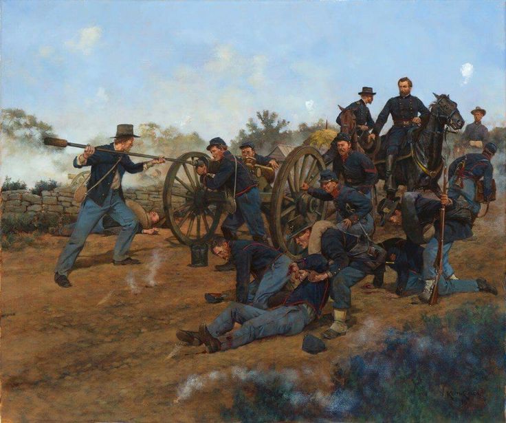 Keith Rocco. He has captured the drama and ferocity of the fighting at the battle of Antietam. General Gibbon orders gun which was over shooting resighted. Battle Of Antietam, Harpers Ferry, Military Diorama, Cowboy Art, Us History, Military Art, Western Art, Military History, American History