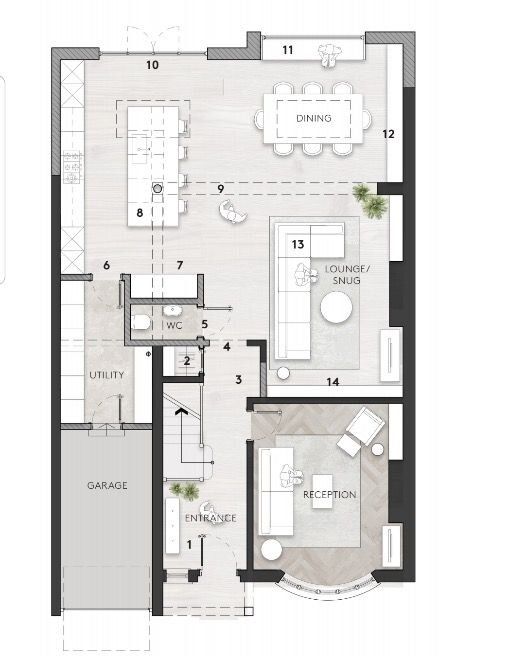 the floor plan for an apartment with two bedroom and one bathroom, including a living room