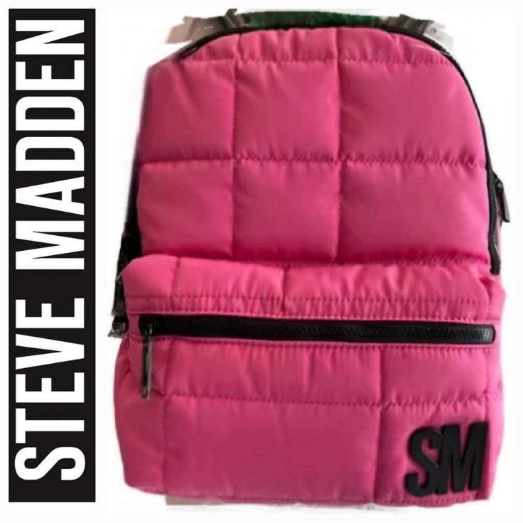 New Measures 15x12 See More Sm In My Closet Modern Pink Backpack, Modern Pink Rectangular Backpack, Pink Backpack For Errands, Steve Madden Backpack, Madden Nyc, Mini Backpack Purse, Leather Backpack Purse, Quilted Backpack, Pink Quilts