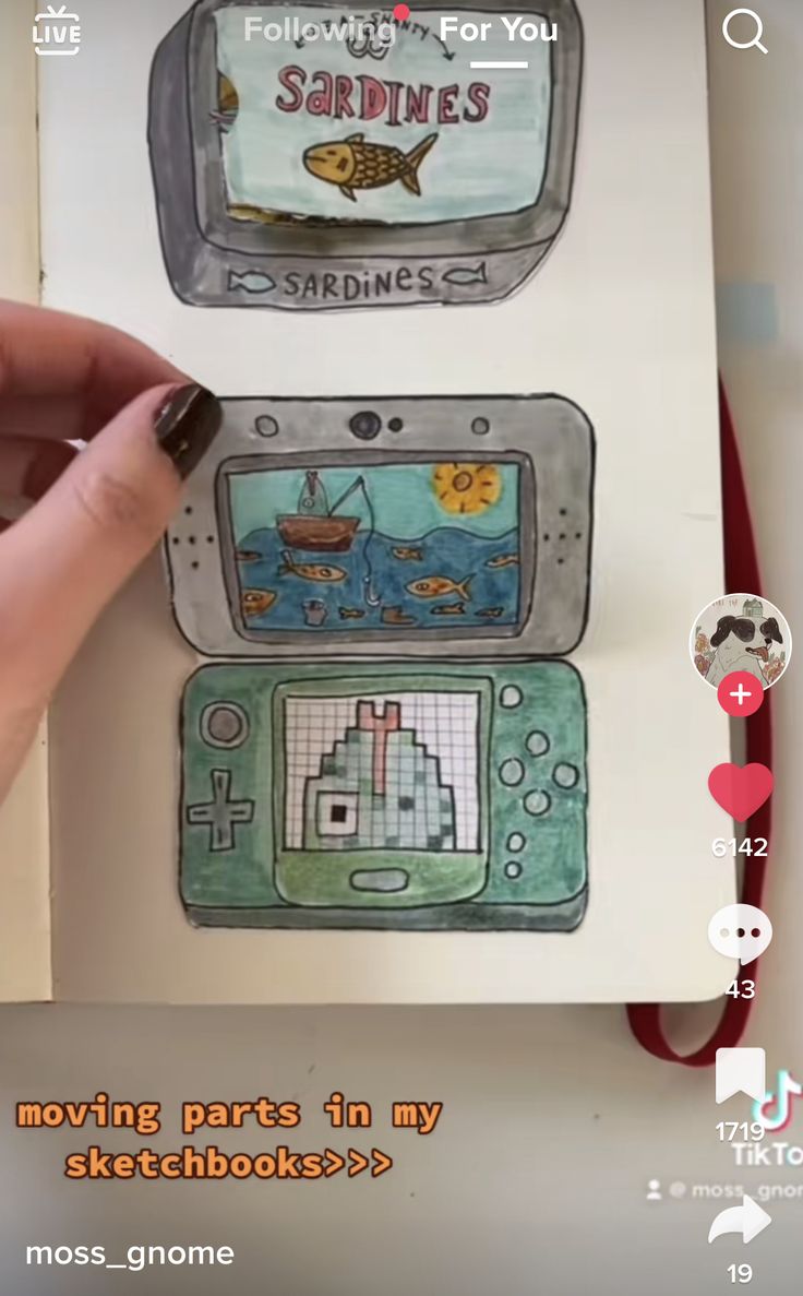 someone is drawing some pictures on their cell phones with watercolors and pencils