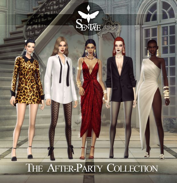 the afterparty collection for females is shown in various colors and sizes, including leopard print