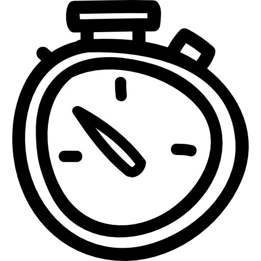 an alarm clock icon in black and white