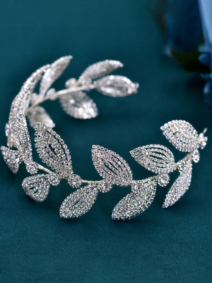 Bridal Headband Silver Leaf Design Hair Accessory For Women, Perfect For Wedding, Party, Dance Royal Tiaras Silver Elegant   Iron Alloy Plain   All Wedding & Event, size features are:Bust: ,Length: ,Sleeve Length: Headband Wedding Hair, Elegant Headband, Silver Hair Accessories, Jewelry Wedding, Bridal Headwear, Bead Hair Accessories, Silver Headband, Princess Tiara, Royal Tiaras