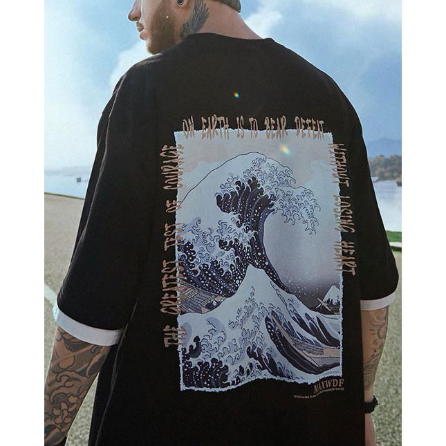 Oversize T-Shirt "Kanagawa" -TENSHI™ STREETWEAR Trending T Shirts, Cool Shirt Designs, Japanese Tshirt, Stylish Men Casual, T Shirt Oversize, Oversize T Shirt, Streetwear Tshirt, T Shirt Oversized, Oversized Shirt