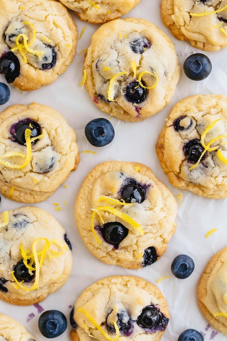 blueberry lemon cookies on a white plate