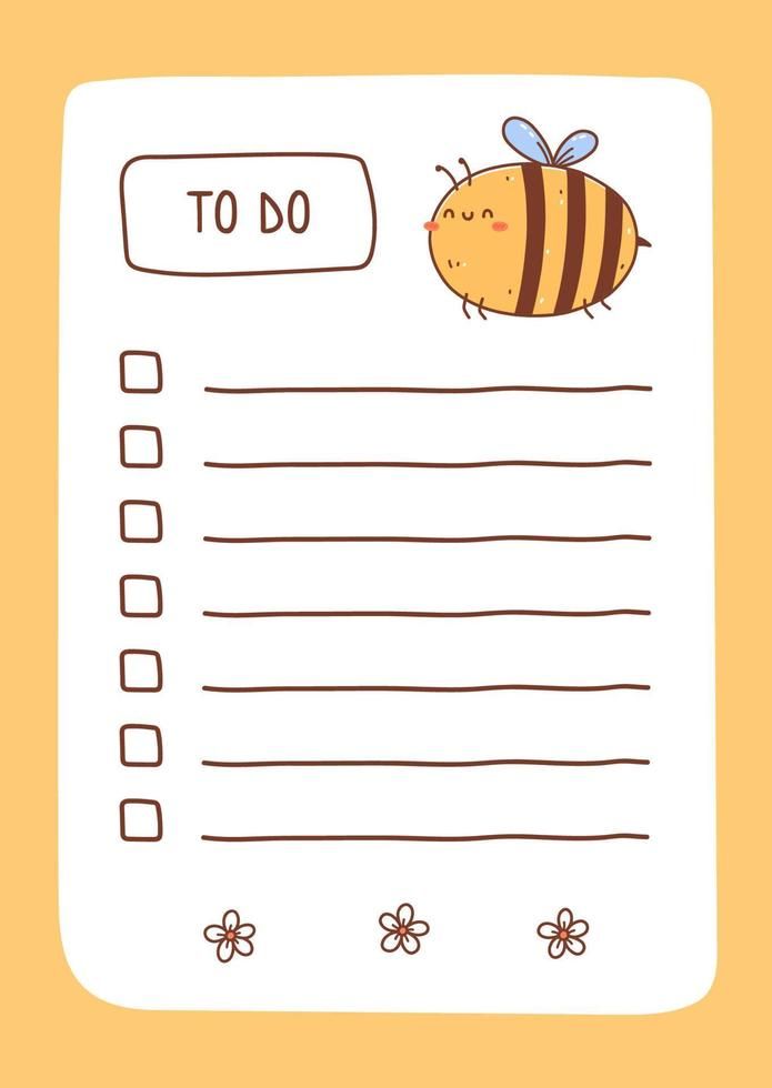 a to do list with a cartoon bee on it's back and the words to do written below