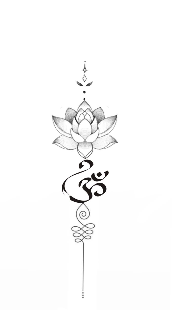 a black and white drawing of a lotus flower with the word yoga written on it