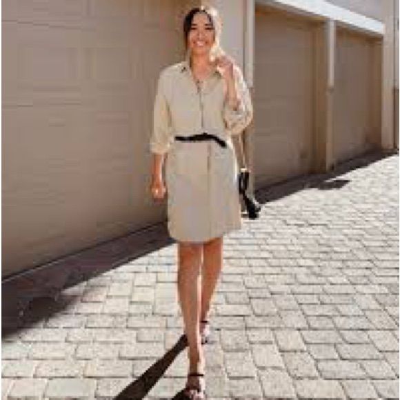 Nwot Uniqlo Linen Dress In 60% Linen And 40% Cotton. Features Waist Tie And Two Functional Pockets. Size S (2-4), But Could Also Fit M (6-8) Due To Elasticized Back. Shipped From A No Pet And No Smoking Home. Casual Beige Shirt Dress For Fall, Casual Beige Shirt Dress For Spring, Beige Shirt Dress For Summer Day Out, Beige Shirt Dress For Day Out, Chic Beige Shirt Dress For Fall, Casual Cream Midi Dress For Day Out, Casual Cream Shirt Dress For Daywear, Casual Neutral Shirt Dress For Spring, Neutral Shirt Dress Casual Style For Spring