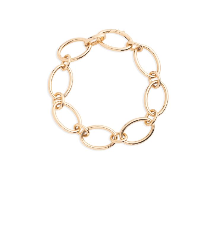 Description Handcrafted in 18-karat yellow gold, this 7" Oval Link Chain bracelet is a catalyst to tell your story. This bracelet has an alternating pattern of small round and large oval links can be converted to wear many different ways.Wear the bracelet on its own for clip it to your necklace to make 25" necklace round, or with a drop. You can also build your story by adding a medallion on a jump ring or oval annex link. Details Handcrafted in 18-karat yellow gold Oval Link Size 14x21mm with a Modern Oval Chain Bracelet With Adjustable Chain, Classic Oval Bracelet With Adjustable Chain, Classic Oval Chain Bracelet With Adjustable Chain, Elegant Gold Bracelet With Cable Chain In Oval Shape, Elegant Gold Bracelet With Adjustable Oval Chain, Elegant Oval Gold Bracelet With Cable Chain, Elegant Oval Gold Cable Chain Bracelet, 14k Gold Bracelet With Adjustable Oval Link Chain, Gold Oval Chain Bracelet With Adjustable Chain