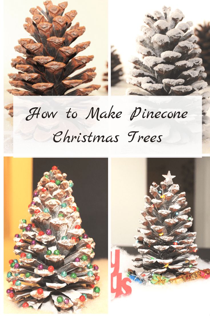 how to make pinecone christmas trees for kids and adults with pictures on them