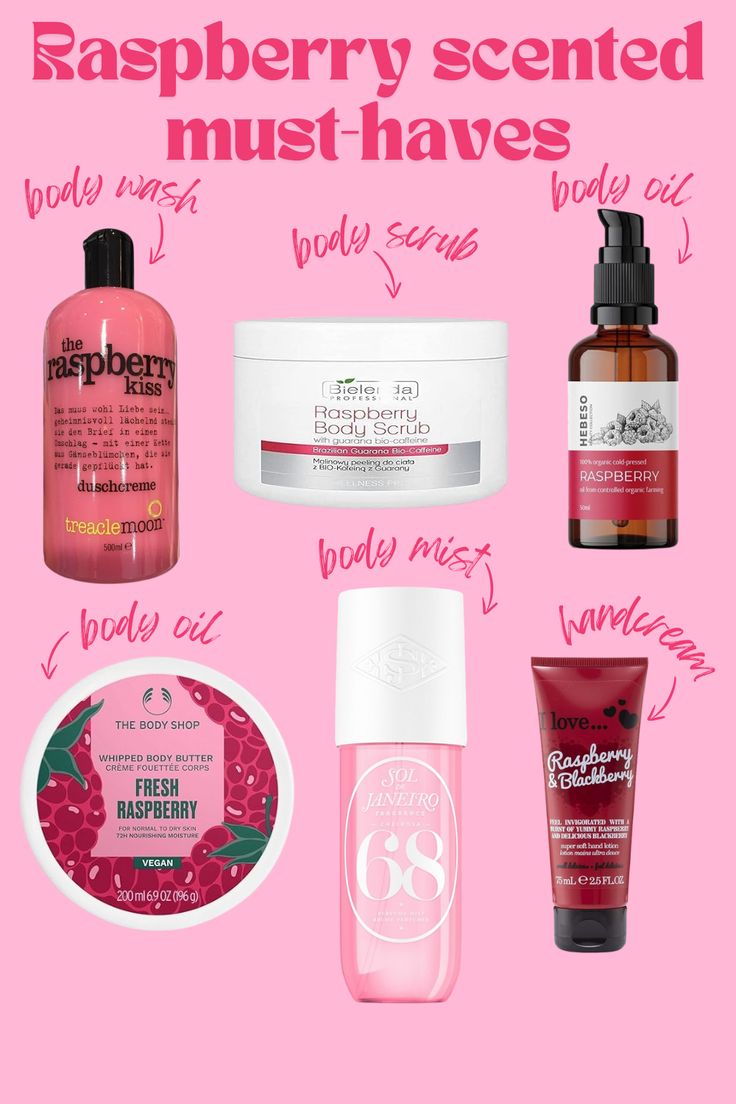 Want to smell irresistible? these 6 products will leave you smelling berry sweet all day long!  #raspberry #berries #skincare #bodycare #bodyoil #bodyscrub #bodybutter #handcream #cleangirl #smellgood So Relatable, Whipped Body Butter, Hair Care Routine, Body Mist, Body Skin, Hand Cream, Smell Good, Body Butter, The Body Shop