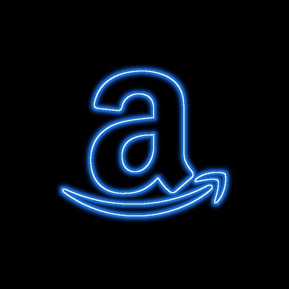 an illuminated neon sign with the letter a on it