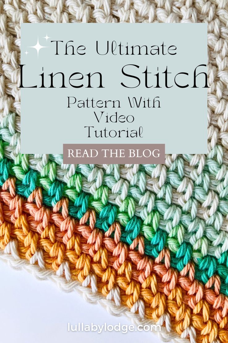 the ultimate linen stitch pattern with video