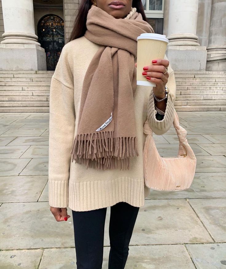 SYMPHONY OF SILK | Lorna Style on Instagram: “☕️” Blazer Jeans, January 10, Sweater Style, Oversized Sweater, Winter Scarf, Jeans Style, Sweater Dress, Style Inspiration, London