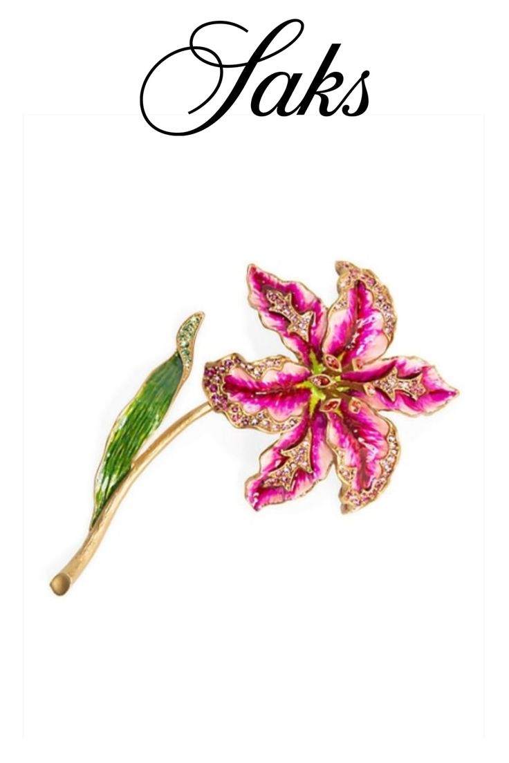 Hand-set with stunning crystals, this lily features a hand-enameled design with matte 14K gold trim..Zinc/14K gold plate/crystal.Wipe clean.Made in USA..SIZE..8.5" W x 2" H x 5" D. Jay Strongwater, Stargazer Lily, New York Studio, Metal Flower, Enamels, Metal Flowers, Matte Gold, Gold Trim, Decorative Objects