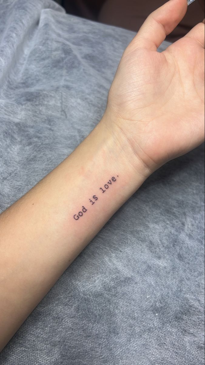 Dainty God Tattoos, God Is Love Tattoos For Women, Gods Favourite Tattoo, God Is Love Tattoo, Cool Tattoo Flash, Tatoos Aesthetic, God Tattoos For Women, Christian Tattoos Men, Minimalist Christian Tattoo