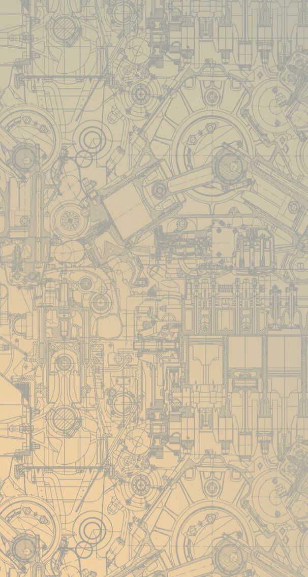 an abstract background with lots of different types of machinery and gears in grey and yellow