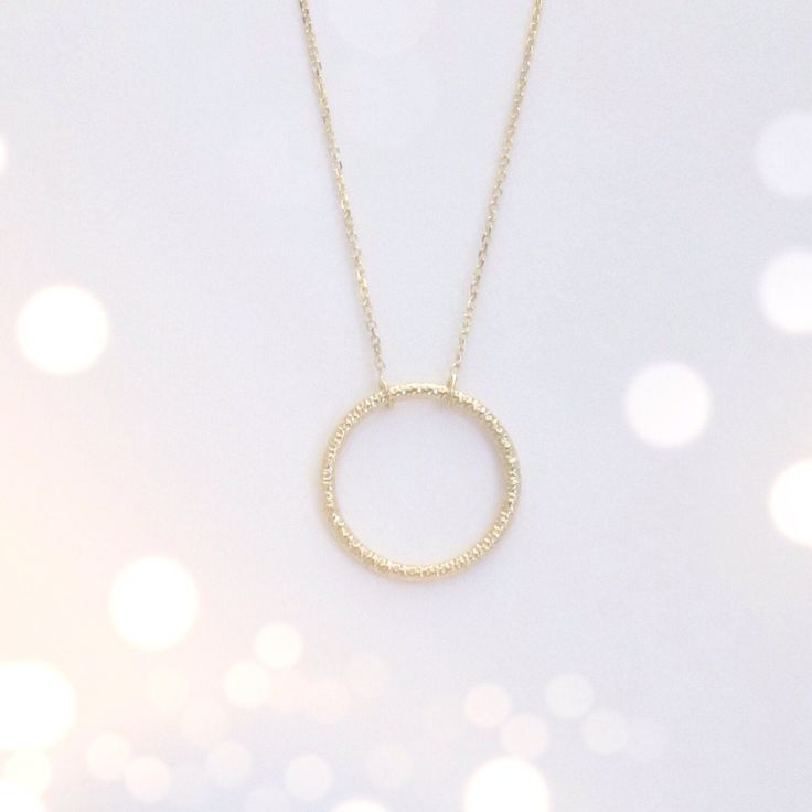 "Beautiful, handcrafted Circle of Life pendant in 14k gold on a high quality diamond cut cable chain with lobster claw clasp in the length of your choice. If you would like a length chain that is not listed, just send us a message before placing your order. This necklace is available in your choice of 14k yellow, white, or rose gold! *Specifics* The circle measures approximately 0.8\" in diameter The weight of the 14k gold used to make this necklace is 3.5 grams (with a 16\" chain) This necklace 14k Gold Diamond Cut Necklace, Brilliant Cut Full Circle Jewelry Gift, Elegant Yellow Gold Circular Jewelry, Gold Circular Diamond Jewelry, Everyday Diamond Necklace With Cable Chain, Full Circle Diamond Jewelry Gift, 14k Yellow Gold Diamond Necklace Gift, 14k Yellow Gold Diamond Necklace, 14k Gold Diamond Necklace With Cable Chain For Anniversary