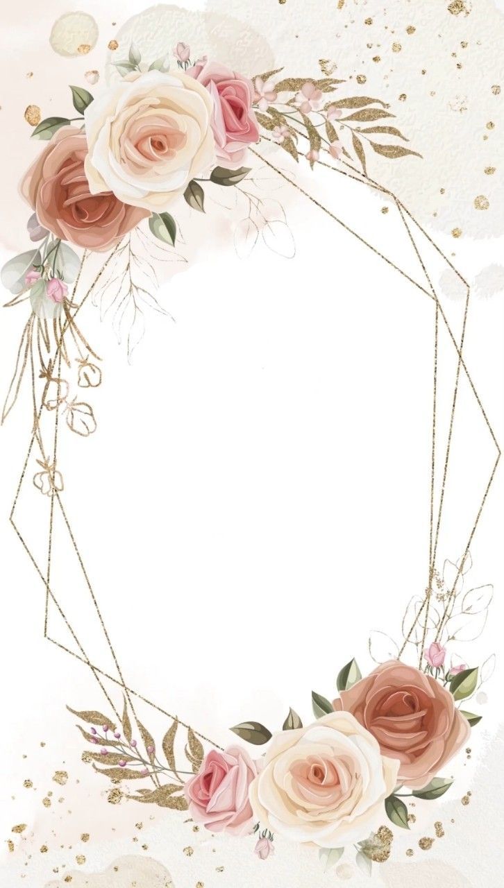 an artistic floral frame with roses and leaves