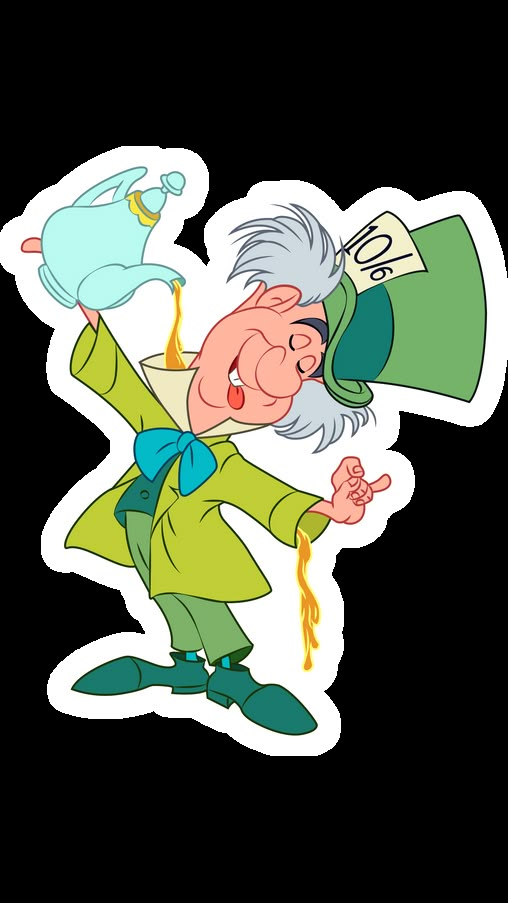 an old man in green is holding a teapot