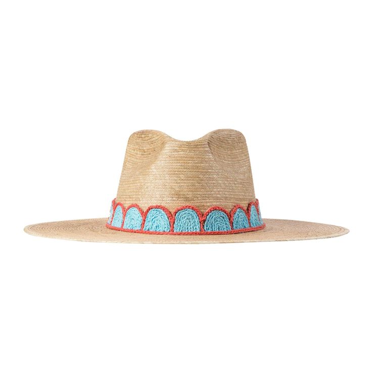 Sunshine Tienda Gloria Turquoise Crochet Palm Hat Kids Clothes Sale, Headband Jewelry, Out To Lunch, Turquoise And Coral, Palm Fronds, Hat Collection, Coral Red, White Hat, Shoe Art