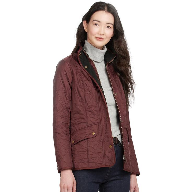 Inspired by classically styled equestrian jackets, the Barbour Cavalry Polarquilt Jacket brings a sleek, refined style and a cozy feel to our casual, cool-weather wardrobe. The Cavalry not only features a polished slim silhouette, but also boasts a fleece lining that curbs the cold and keeps you warm. A storm flap and generously sized collar keep pesky drafts at bay, and the two hand pockets easily safeguard necessities. So whether you're meandering around the horse barn or the local park, the Classic Quilted Jacket With Padded Collar, Classic Long Sleeve Quilted Jacket With Padded Collar, Quilted Puffer Jacket For Fall, Classic Quilted Outerwear For Work, Classic Brown Quilted Jacket For Fall, Classic Winter Quilted Jacket For Workwear, Classic Quilted Jacket For Winter Workwear, Classic Quilted Outerwear For Cold Weather, Classic Fitted Quilted Jacket For Winter