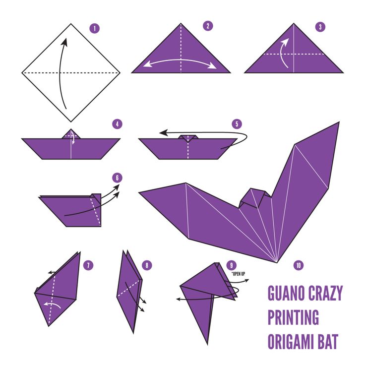 how to make an origami bat out of paper - step by step instructions