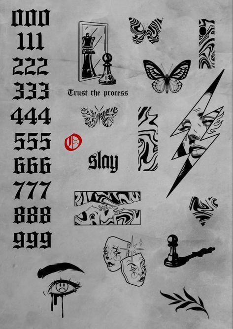 some type of stickers on the back of a sheet of paper with words and symbols