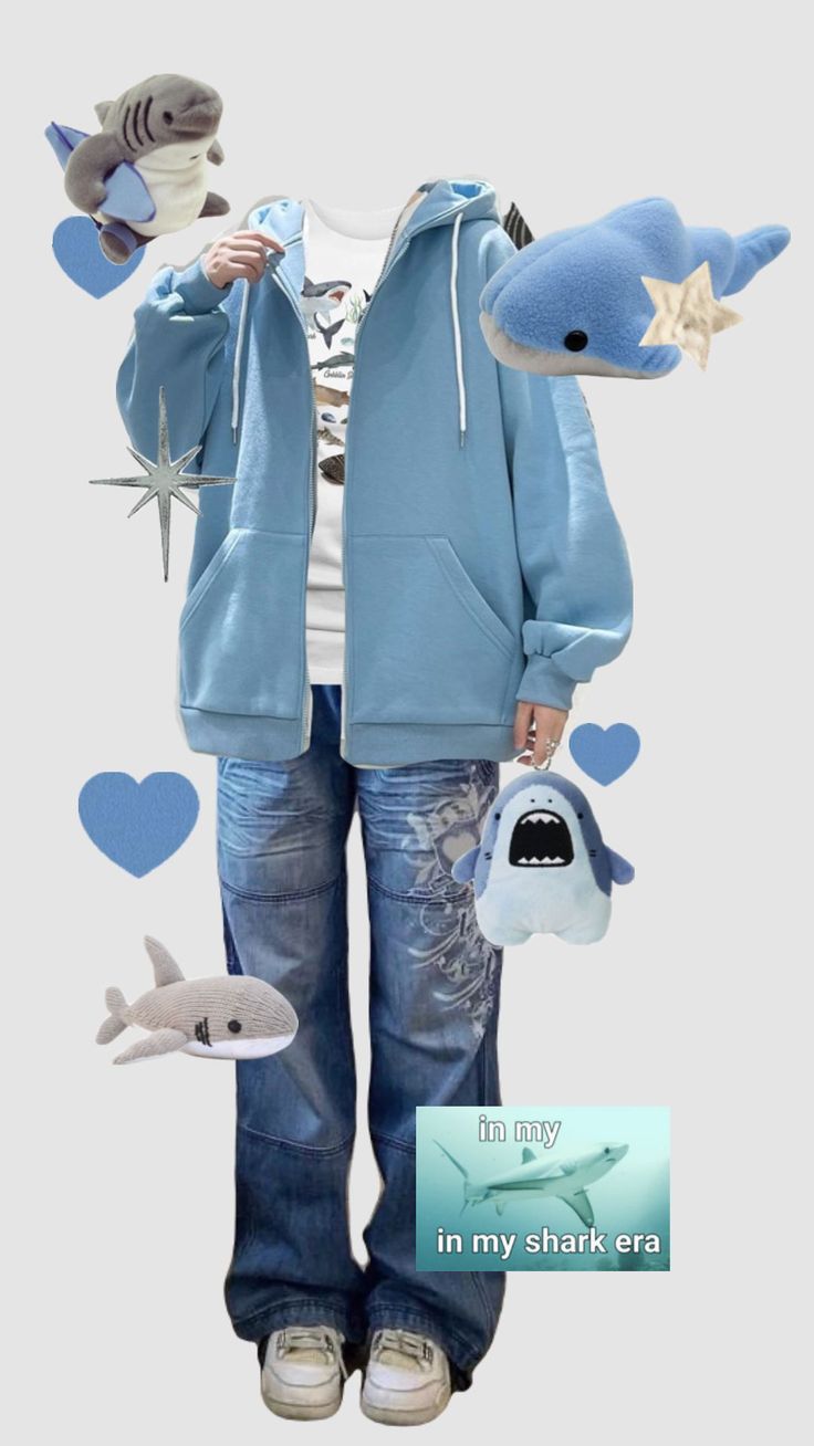 #outfitsinspo #sharks #fishy Shark Clothes, Shark Outfit, Silly Clothes, Outfit Cute, Cute Shark, Funky Outfits, Swaggy Outfits, Really Cute Outfits, Character Outfits