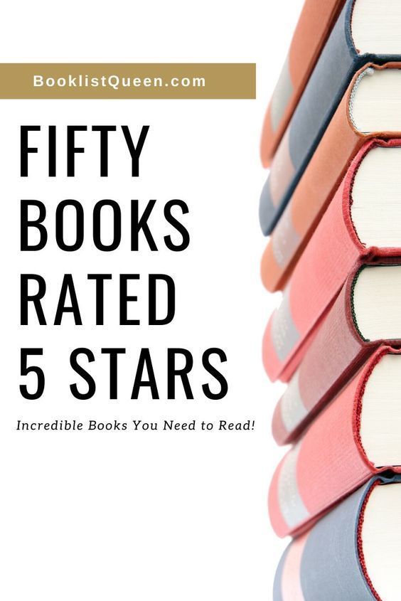 five books stacked on top of each other with the title fifty books rated 5 stars