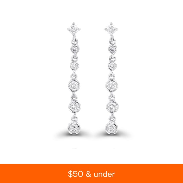 in stock Diamond Linear Round Earrings As Gift, Classic Dangle Diamond Earrings With Bezel Setting, Round Linear Earrings With Diamond Accents For Gift, Classic Diamond Dangle Earrings With Bezel Setting, Linear Round Earrings With Diamond Accents For Gifts, Classic Round Linear Earrings In Diamond White, Classic Bezel-set Diamond Dangle Earrings, Classic Diamond White Round Linear Earrings, Macy's Formal Drop Earrings