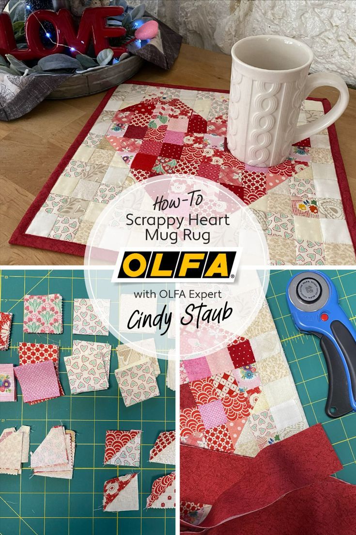 how to scrappy heart mug rug with olifa expert