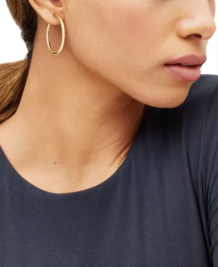 Macy's - 14k Gold Large Polished Hoop Earrings Pick Up, In Store, Hoop Earrings, Buy Online, Diamonds, Free Shipping, Gold