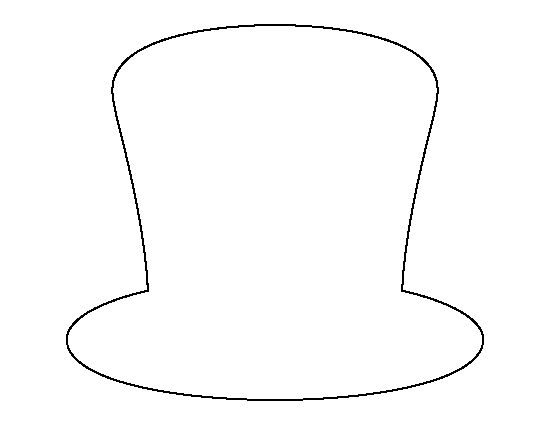 a top hat that is black and white, with no outline on the front side