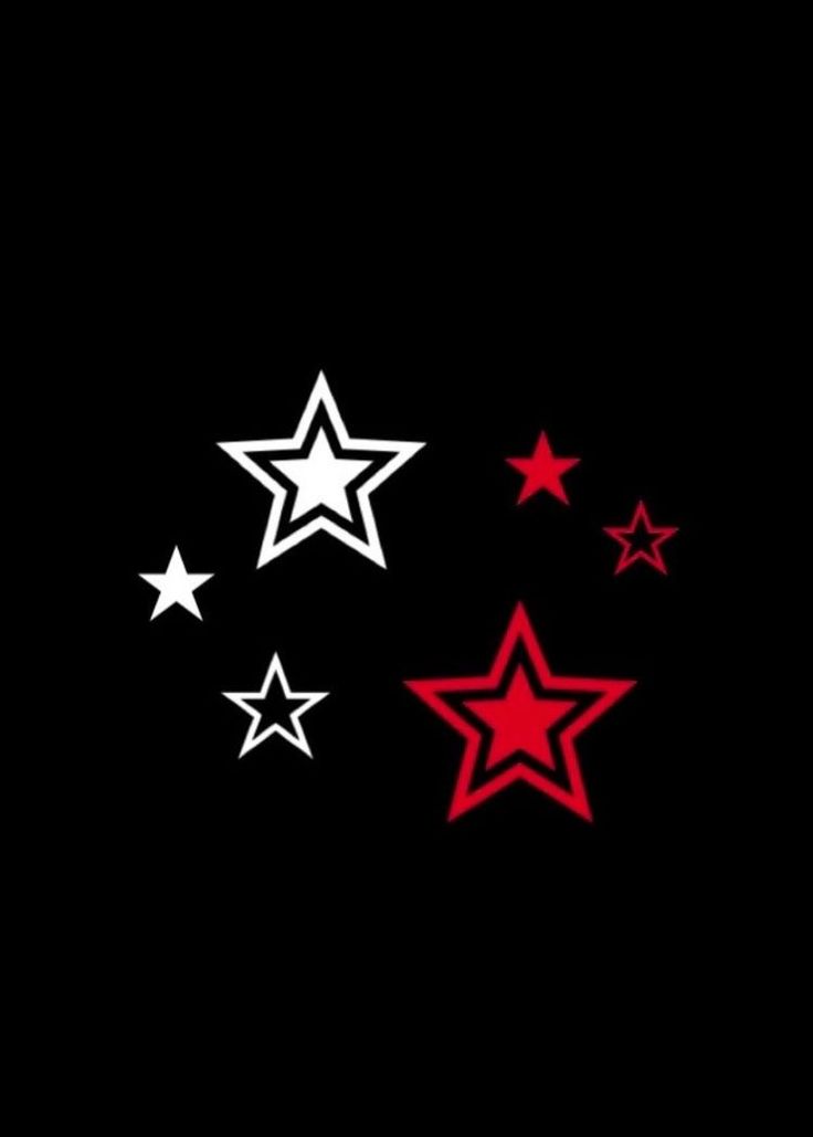 red and white stars against a black background