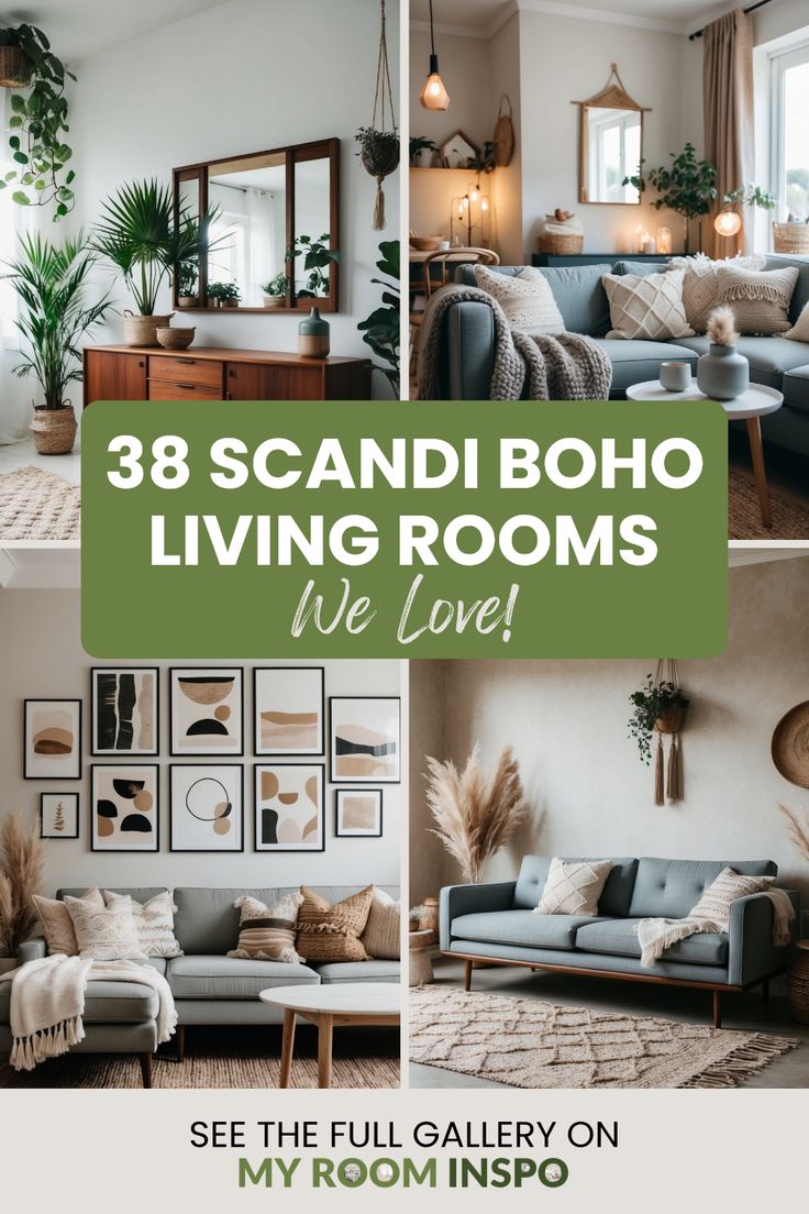 Explore 4 stunning Scandi boho living room designs that combine modern minimalism with cozy patterns. This pin explores ideas for creating a welcoming yet stylish space in your home. Boho Airy Living Room, Mountain Chic Decor Living Room, Scandi Chic Living Room, Grey Boho Living Room Ideas, Dark Grey Boho Living Room, Scandinavian Living Room With Plants, Scandinavian Interior With Pops Of Color, Scandi Beach House Interior Design, Scandi Living Room Design