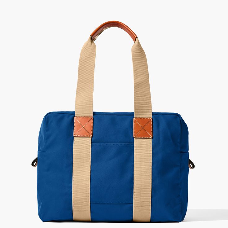 Adventure Awaits  Take style with you everywhere you go. This functional chic look, crafted from 100% Egyptian cotton canvas woven in Italy, is perfect for a long weekend away. Casual Blue Bags For Work, Modern Blue Cotton Bags, Casual Blue Bags For Workwear, Italian Logo, Monogram Pendant, Navy Fashion, Dooney And Bourke, Dooney & Bourke, Egyptian Cotton