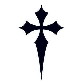 a black and white image of a cross