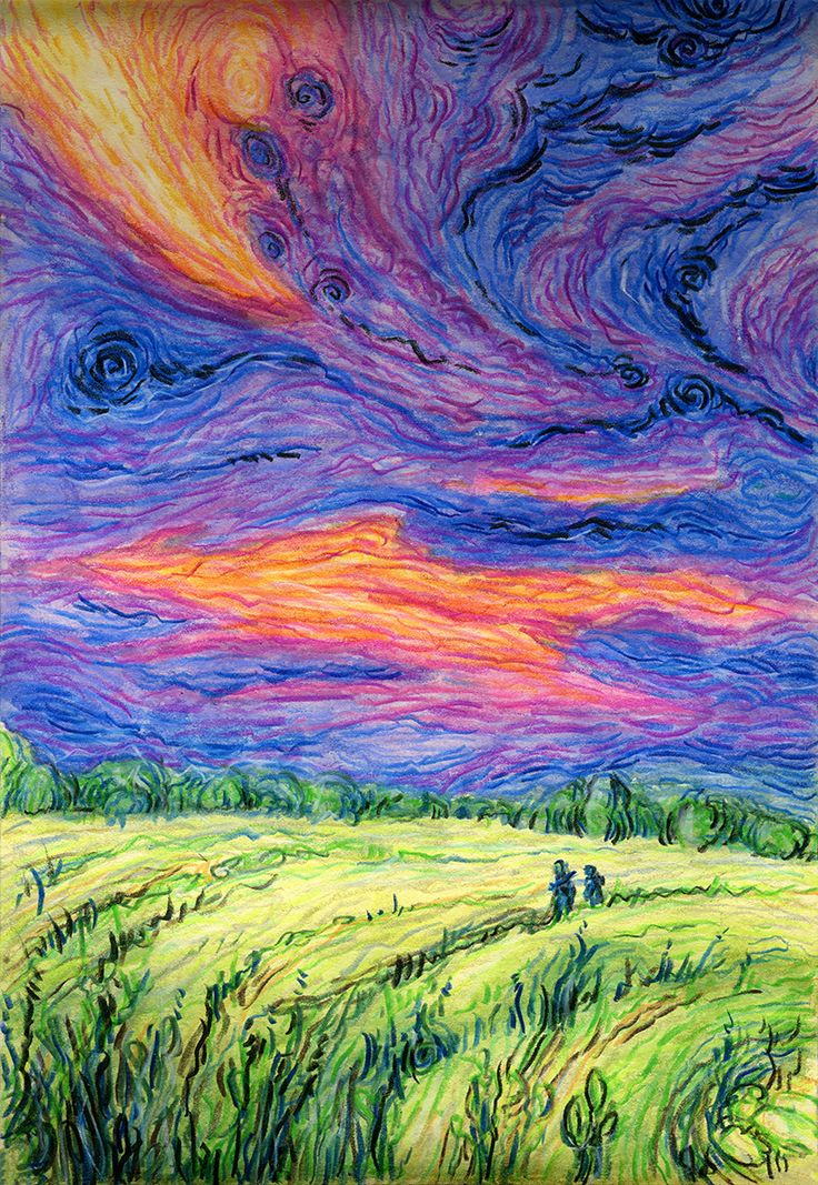 Thunderstorm premonition drawing impressionism Impressionist Art Colored Pencil, Pretty Colored Pencil Drawings, Coloured Pencil Landscape Drawings, Block Drawing Art, Colored Pencil Art Landscape, Abstract Art With Pencil Colours, Art Coloured Pencil, Colored Pencil Impressionist, Art Sketchbook Colour