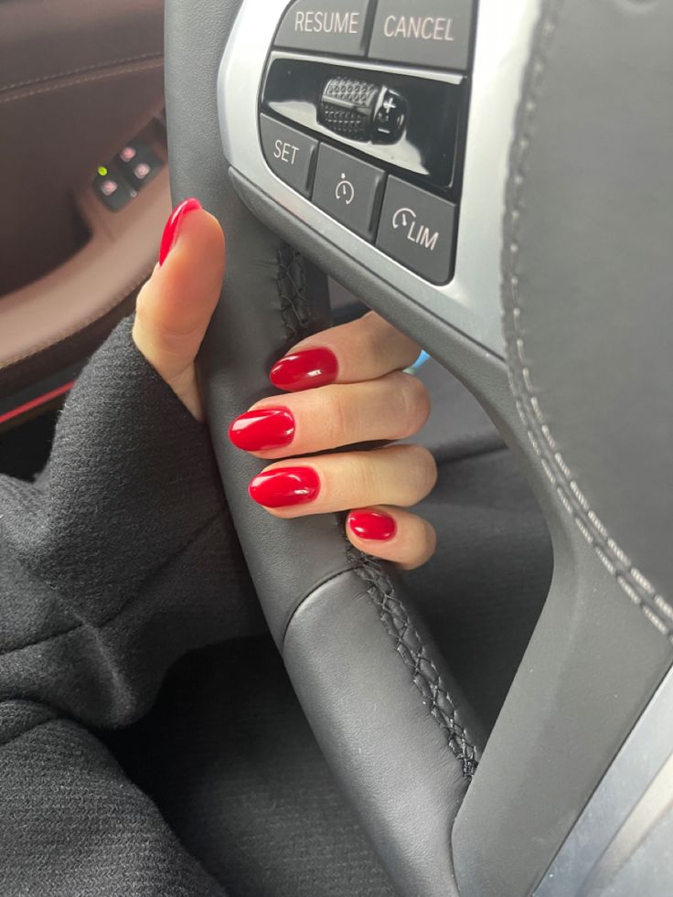 Short Red Nails, Red Acrylic Nails, Dip Nails, Casual Nails, Cute Gel Nails, Red Nail, Shellac Nails, Neutral Nails, Dipped Nails