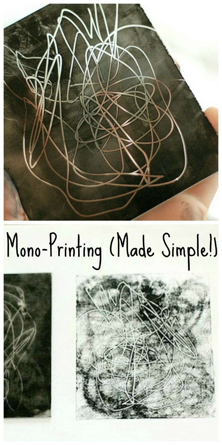 three different pictures with the words mono - printing made simple on them and in front of it