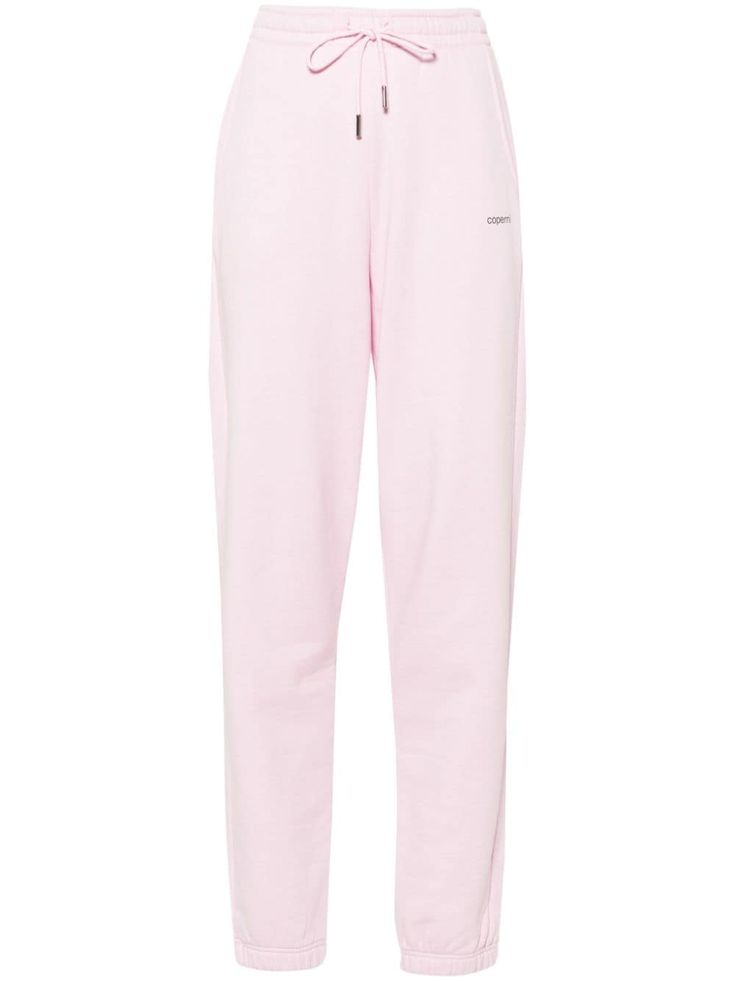 light pink cotton blend jersey texture logo print at the leg tapered leg high-waisted elasticated drawstring waistband two diagonal pockets to the sides fleece lining elasticated ankles Texture Logo, Pink Sweatpants, Yoko London, City Dress, Pink Sports, Iconic Bags, Summer Beach Wear, Ballet Flat Shoes, Ski Wear