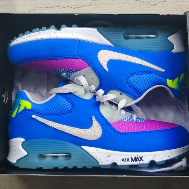 Air Max 90/Undftd Size 9.5 Sneaker Pimps, Nike Fashion Shoes, Kicks Shoes, Nike Shoes Sneakers, Nike Fashion, Nike Blue, Men's Nike, Air Max, Nike Men