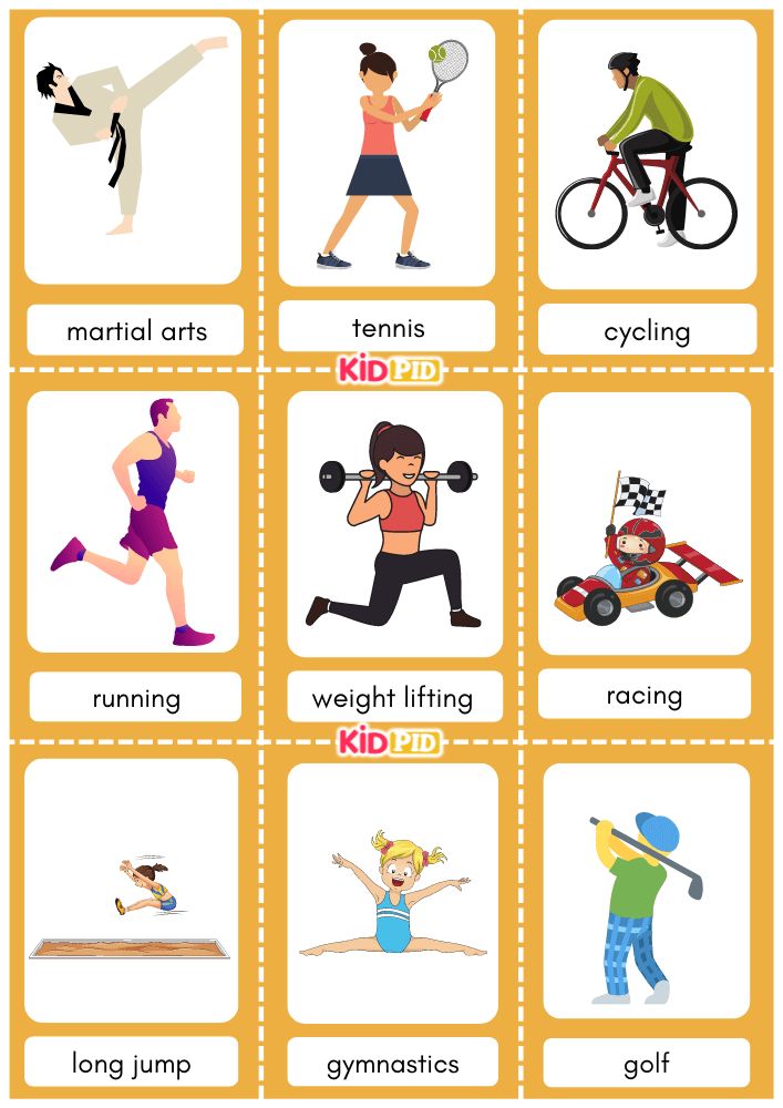 an exercise poster with pictures of people doing different activities